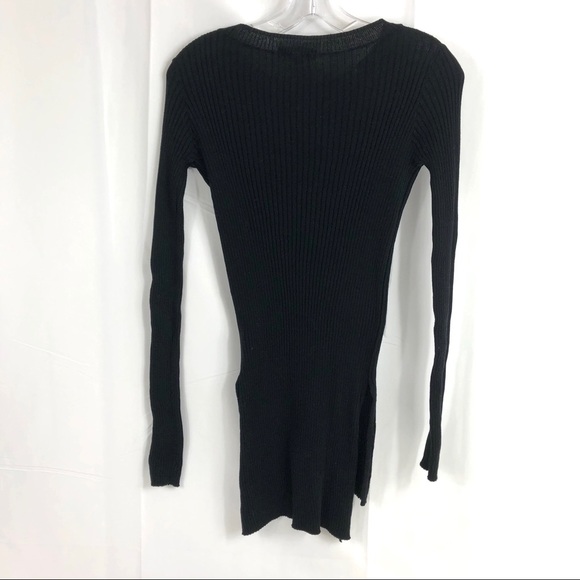 Sanctuary Ribbed Black Hi Low Tunic Sweater S - Picture 2 of 8